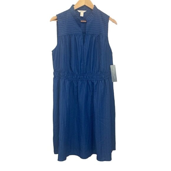 London Times Dresses & Skirts - London Times Dress Womens Plus 1X Blue Striped Sleeveless Coastal Ladies NWT